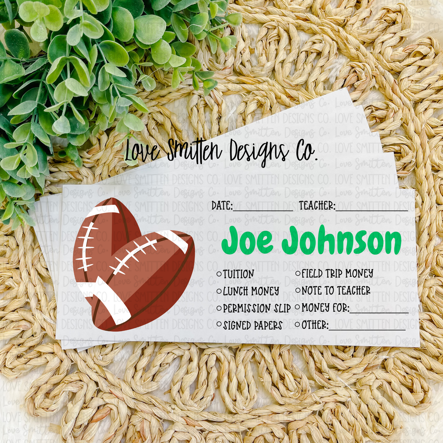 Football Personalized School Envelope