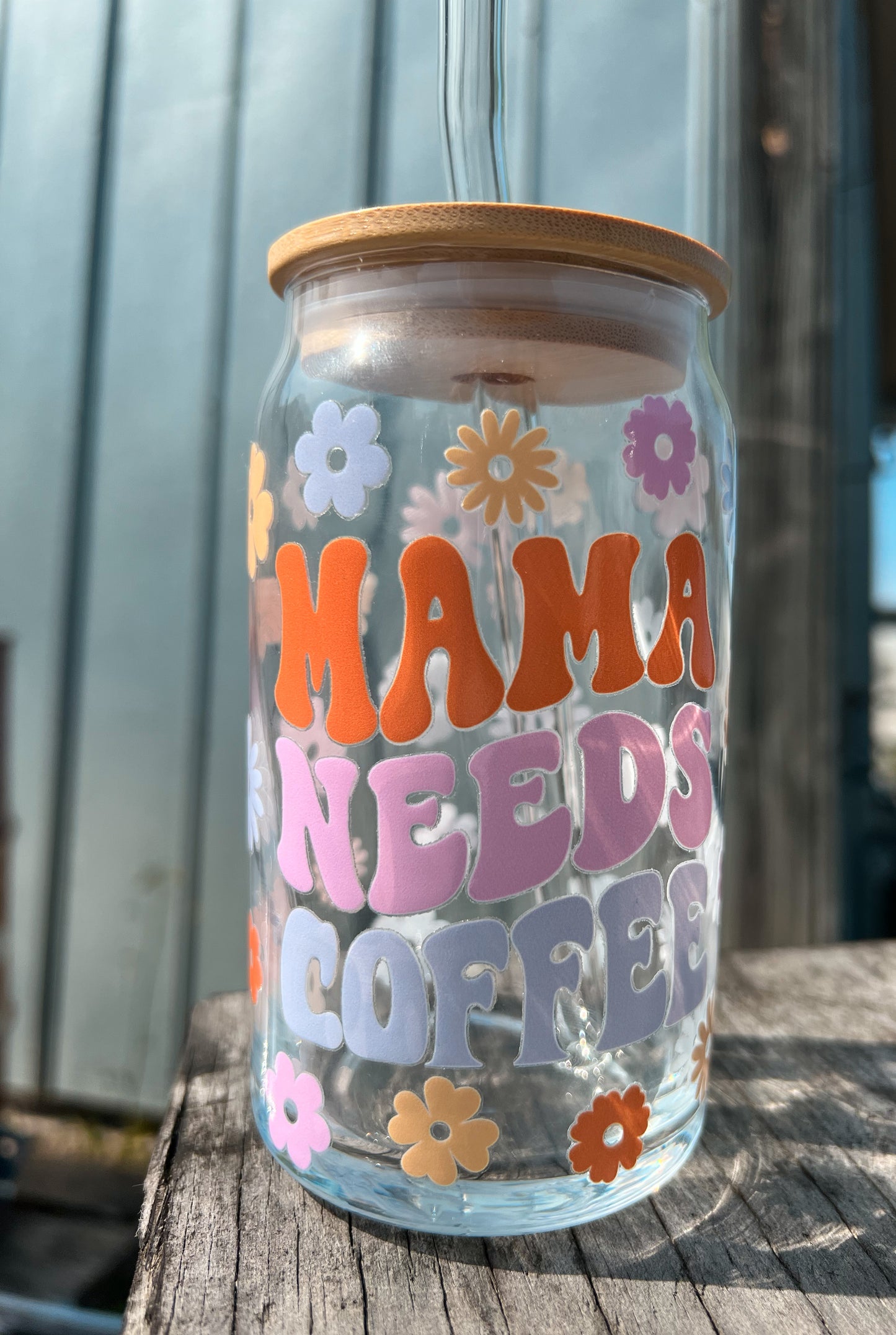 Mama Needs Coffee Glass Can