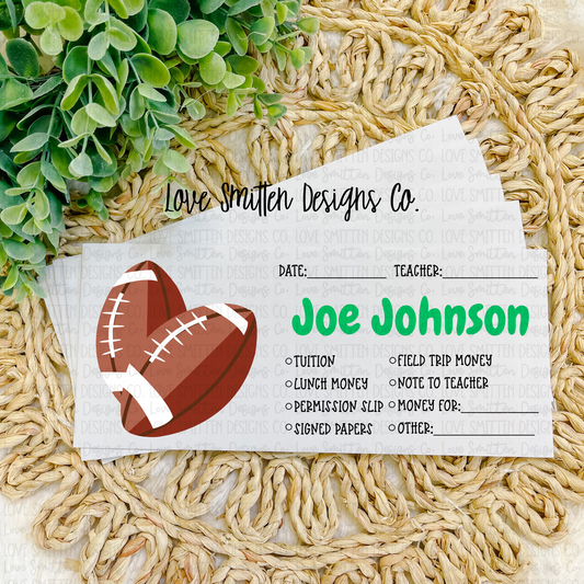 Football Personalized School Envelope