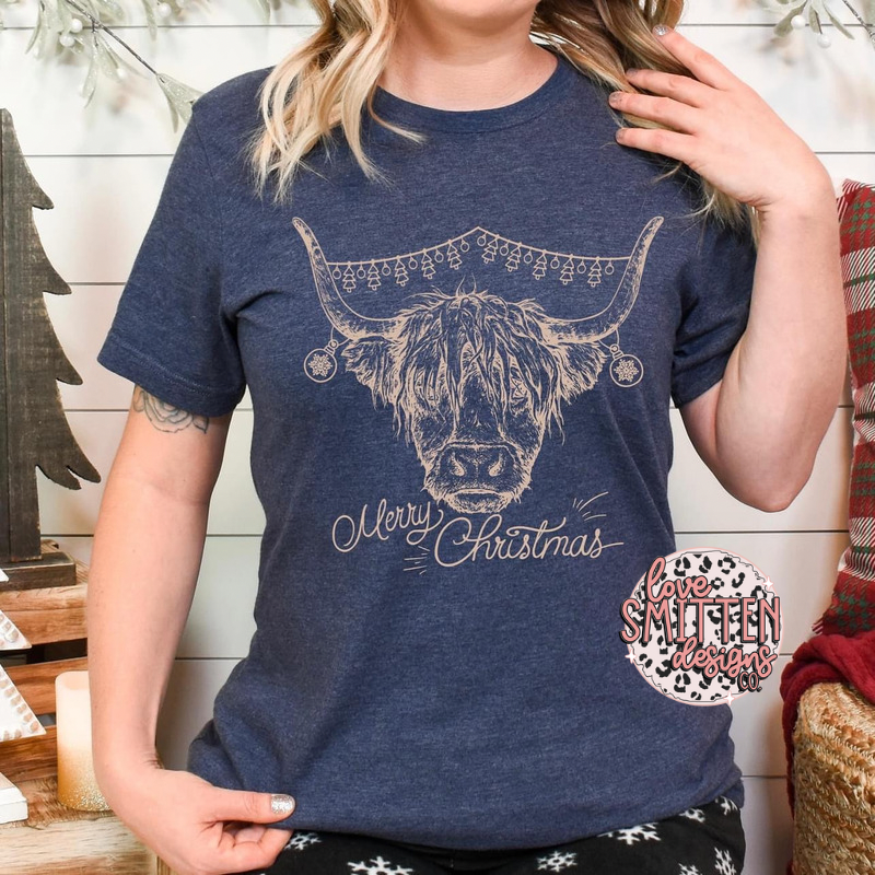 Highland Merry Christmas Tee or Sweatshirt