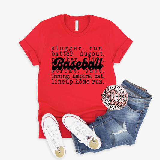 Baseball Words Tee or Sweatshirt