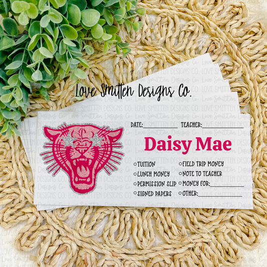 Pink Panther Personalized School Envelope
