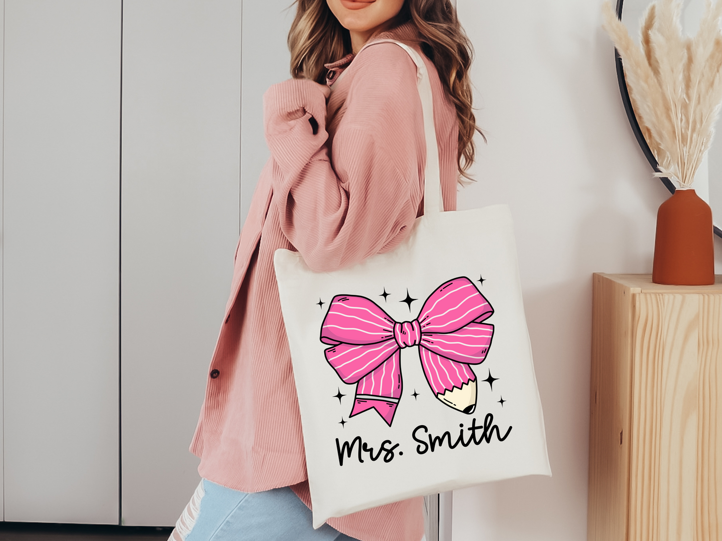 Personalized Bow Tote