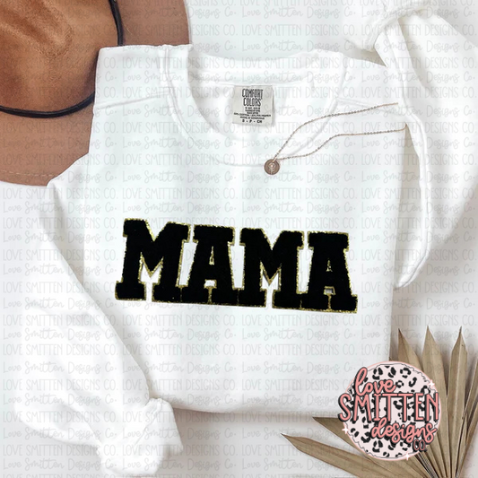 Black Chenille Mama Sweatshirt