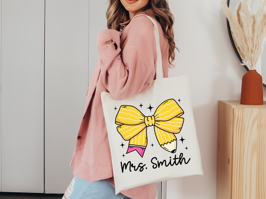 Personalized Bow Tote