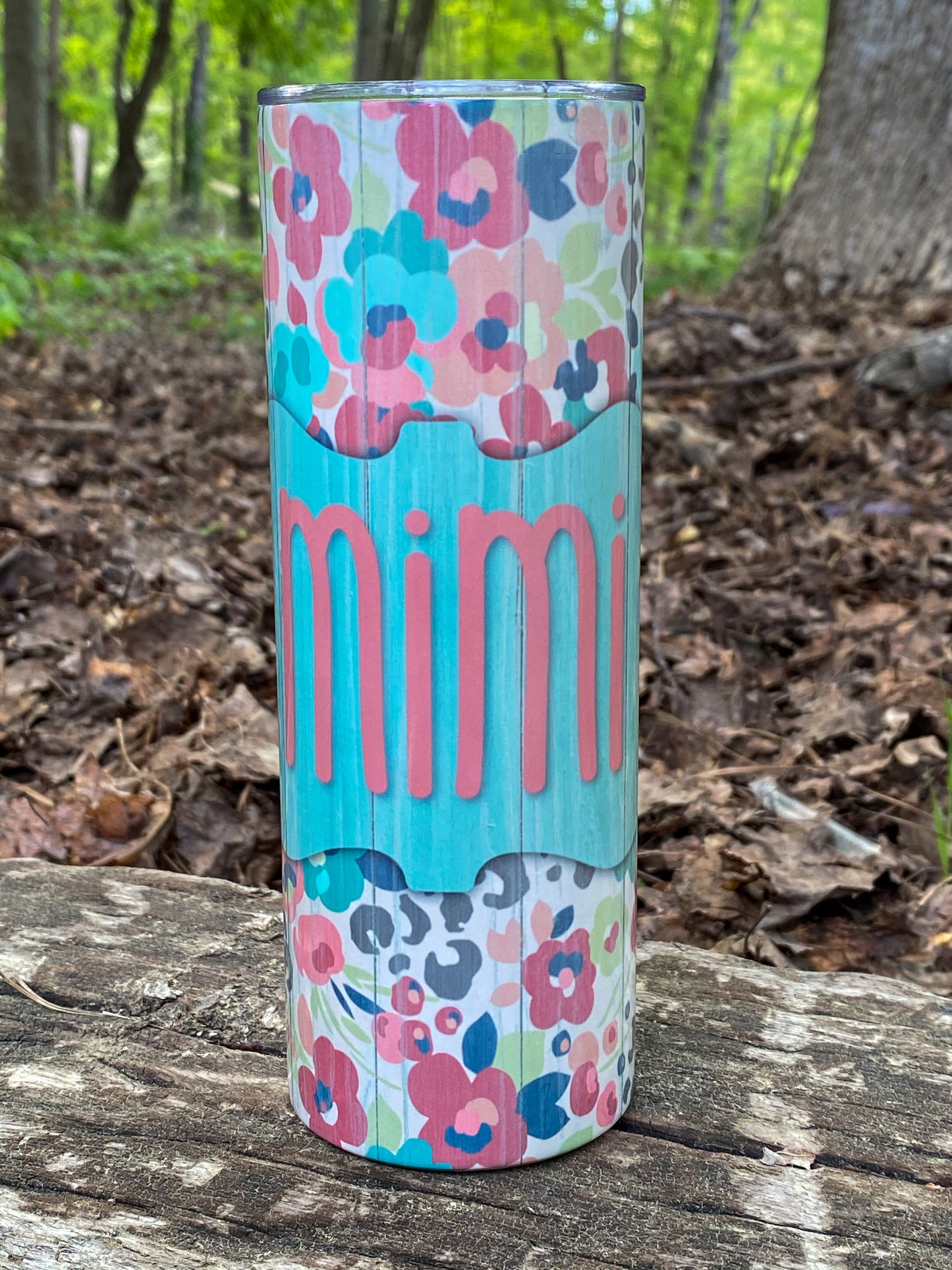 20oz Personalized Floral Tumbler