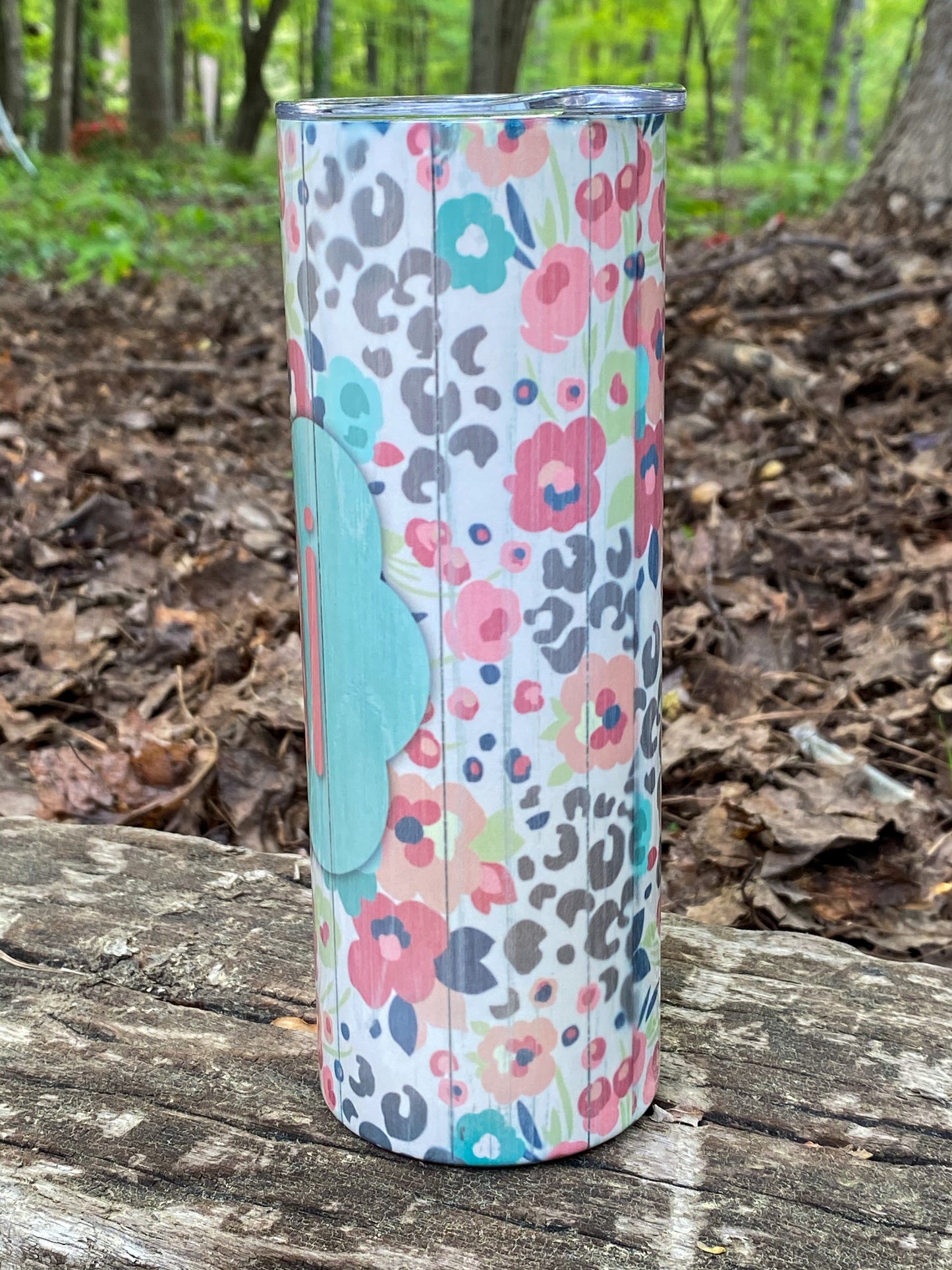 20oz Personalized Floral Tumbler