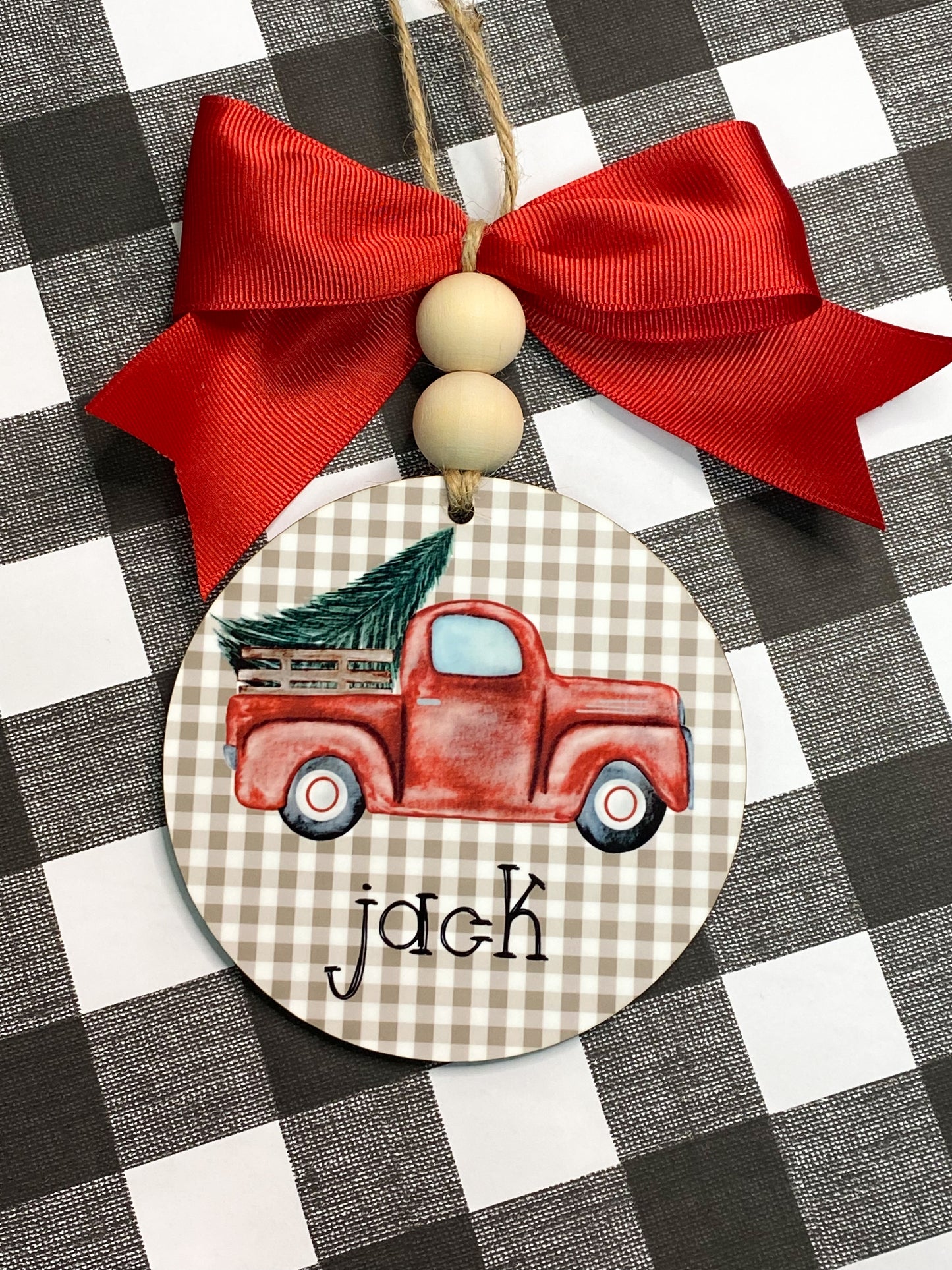 Red Truck Personalized Ornament