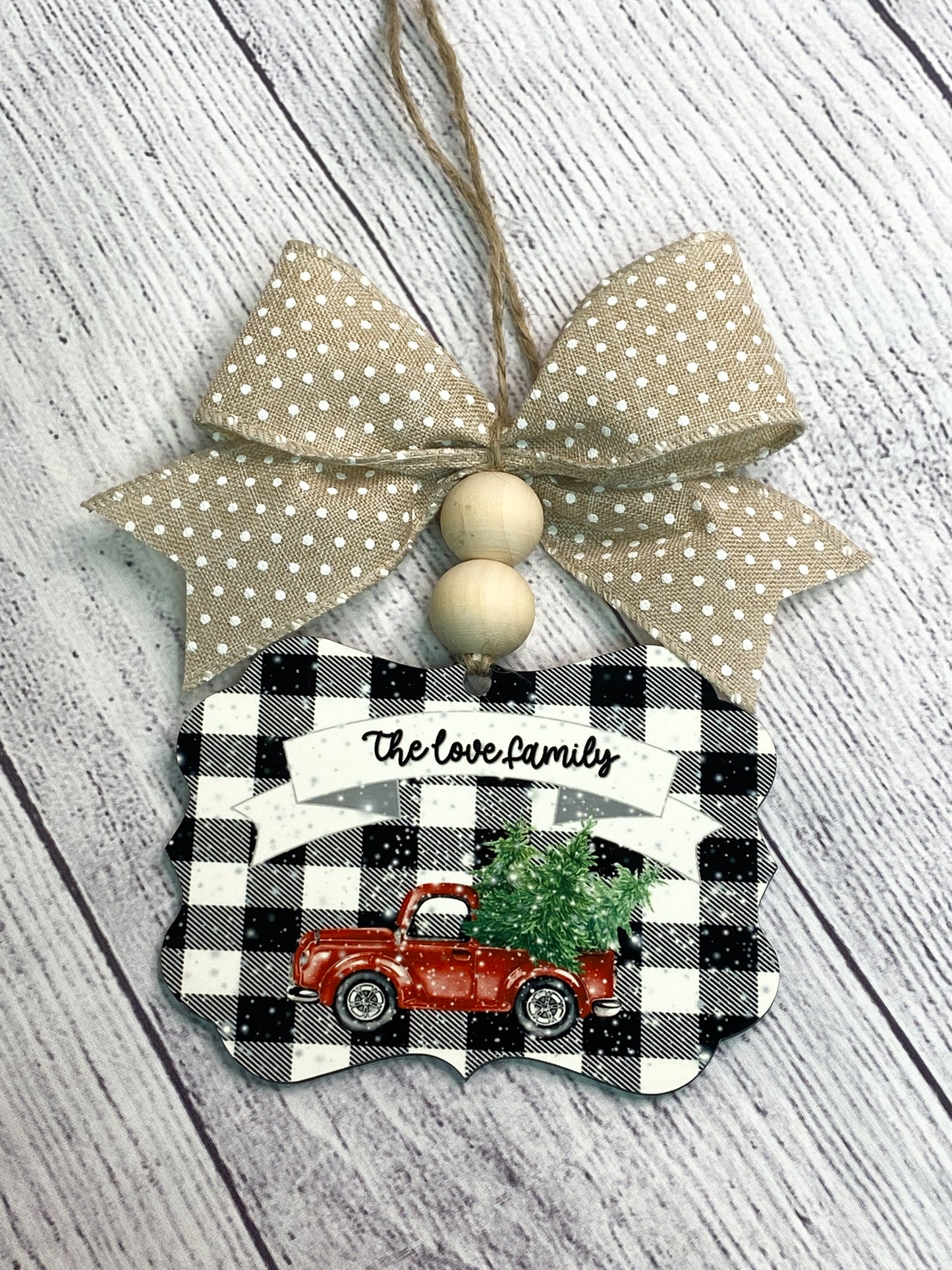 Red Truck Family Ornament