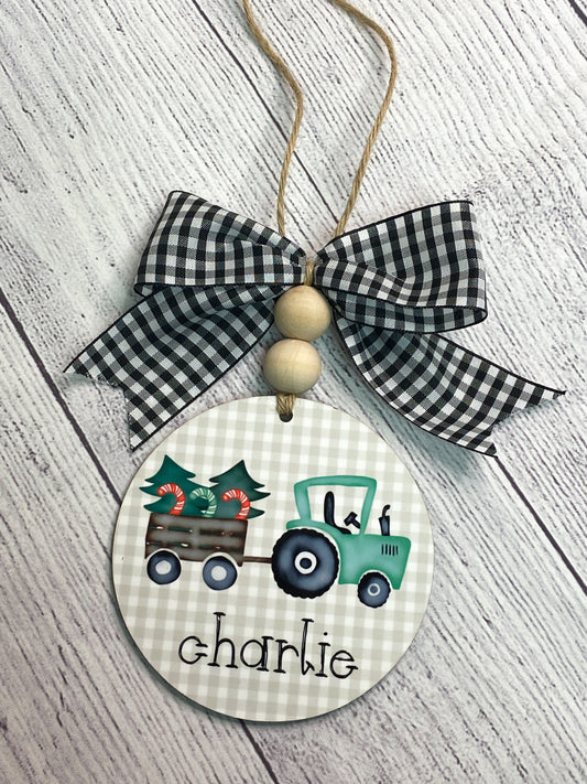 Tractor Name Ornament