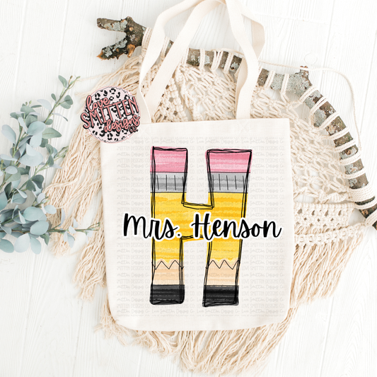 Personalized Teacher Tote