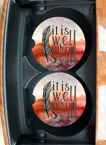 It Is Well With My Soul Car Coasters