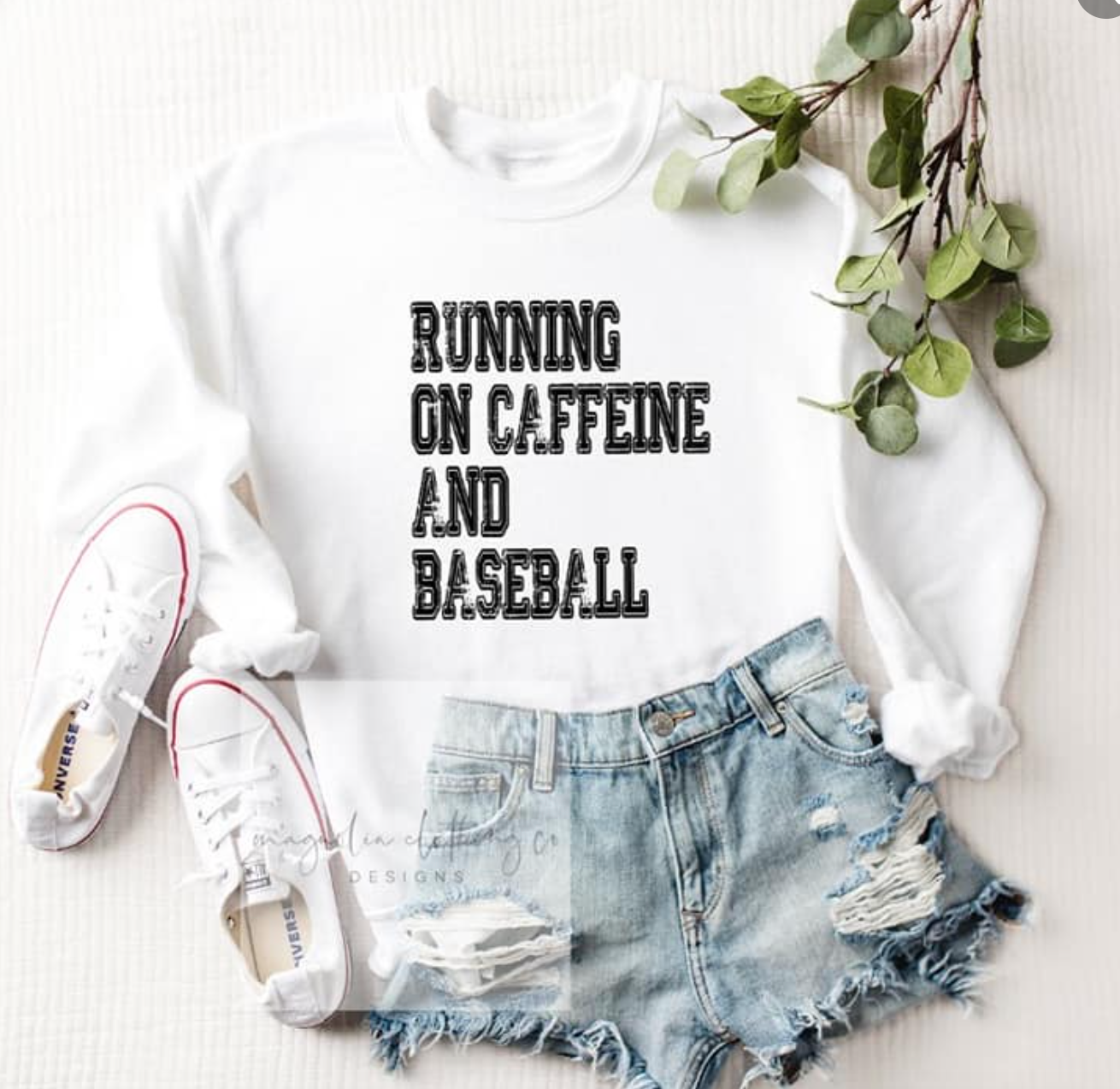 Running on Caffeine & Baseball Tee