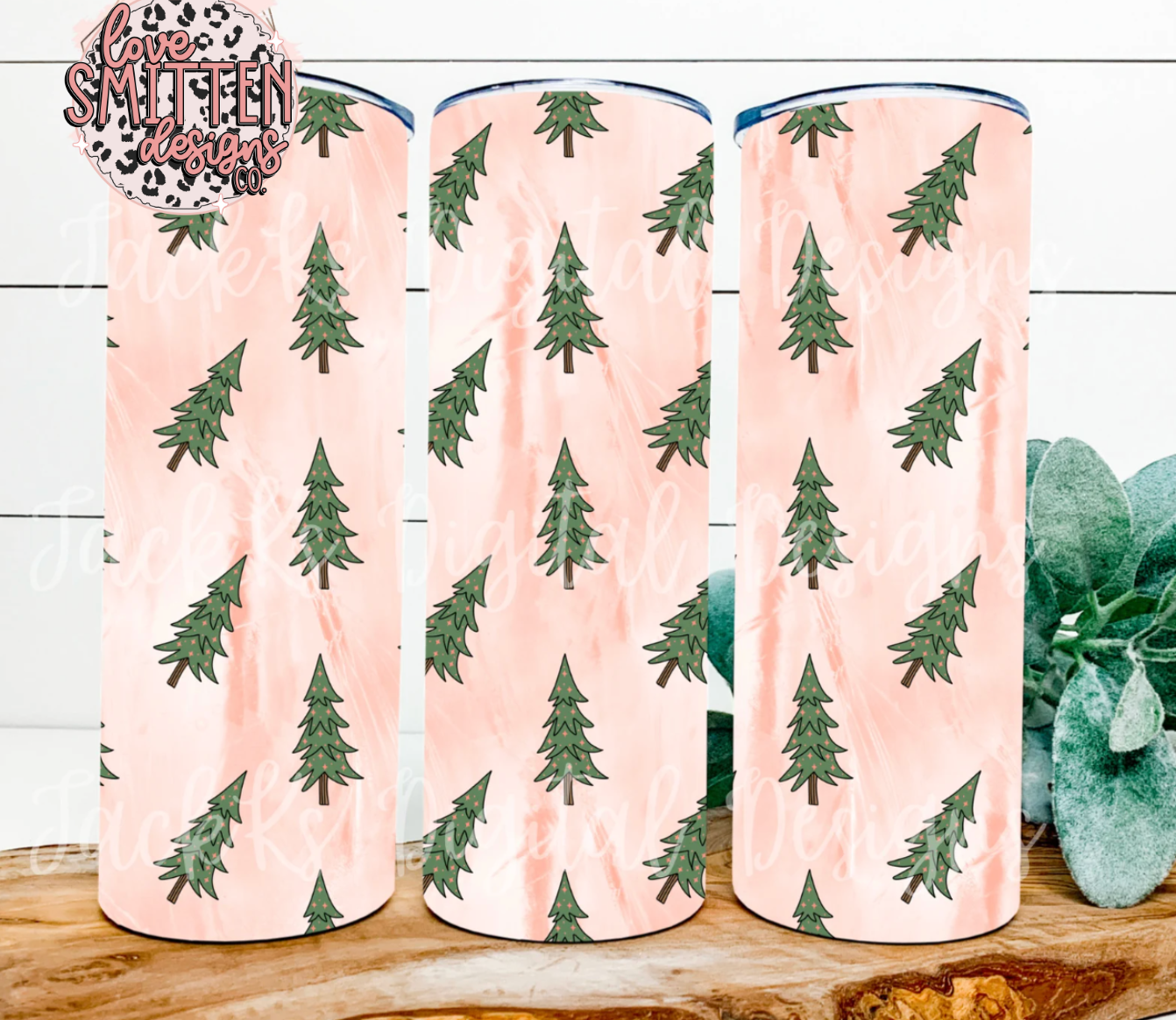 20oz Pink Tree Tumbler