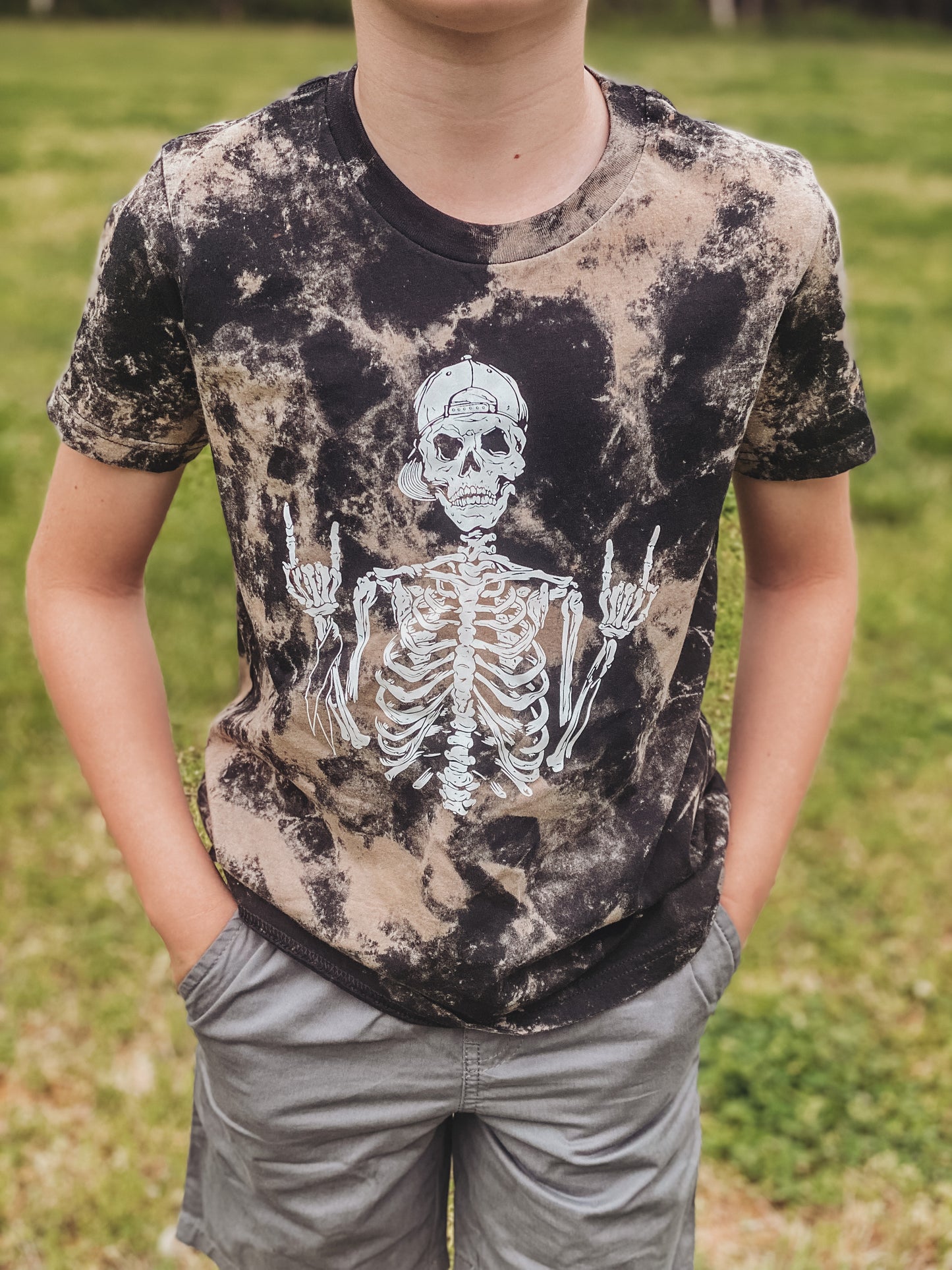 Kids Bleached Skellie Rock Shirt