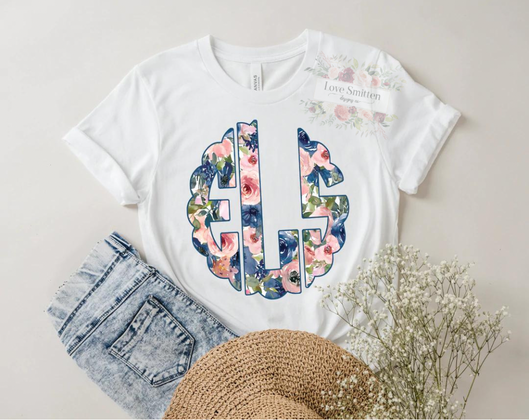 Floral Monogram Tee