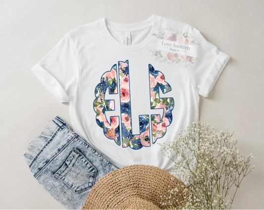 Floral Monogram Tee