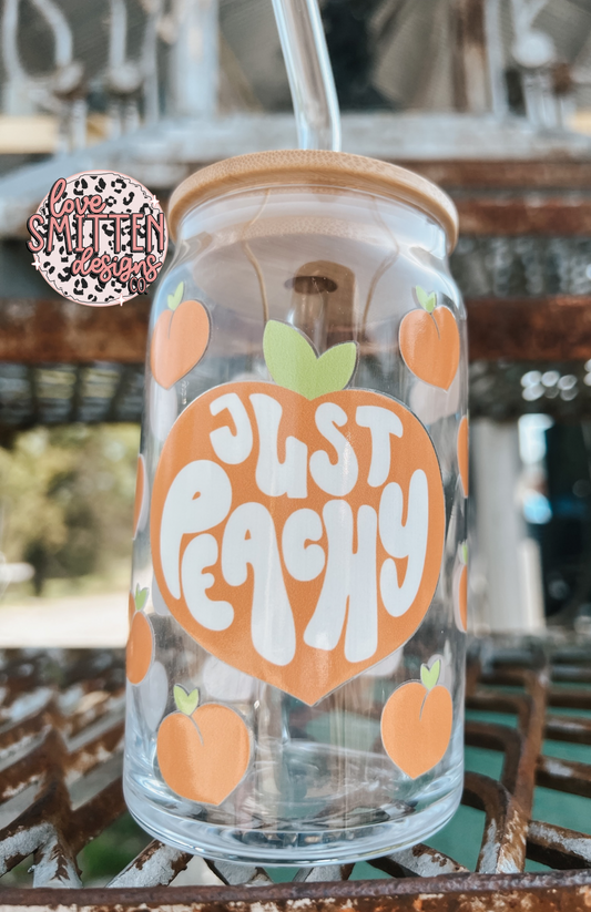 Just Peachy Glass Can