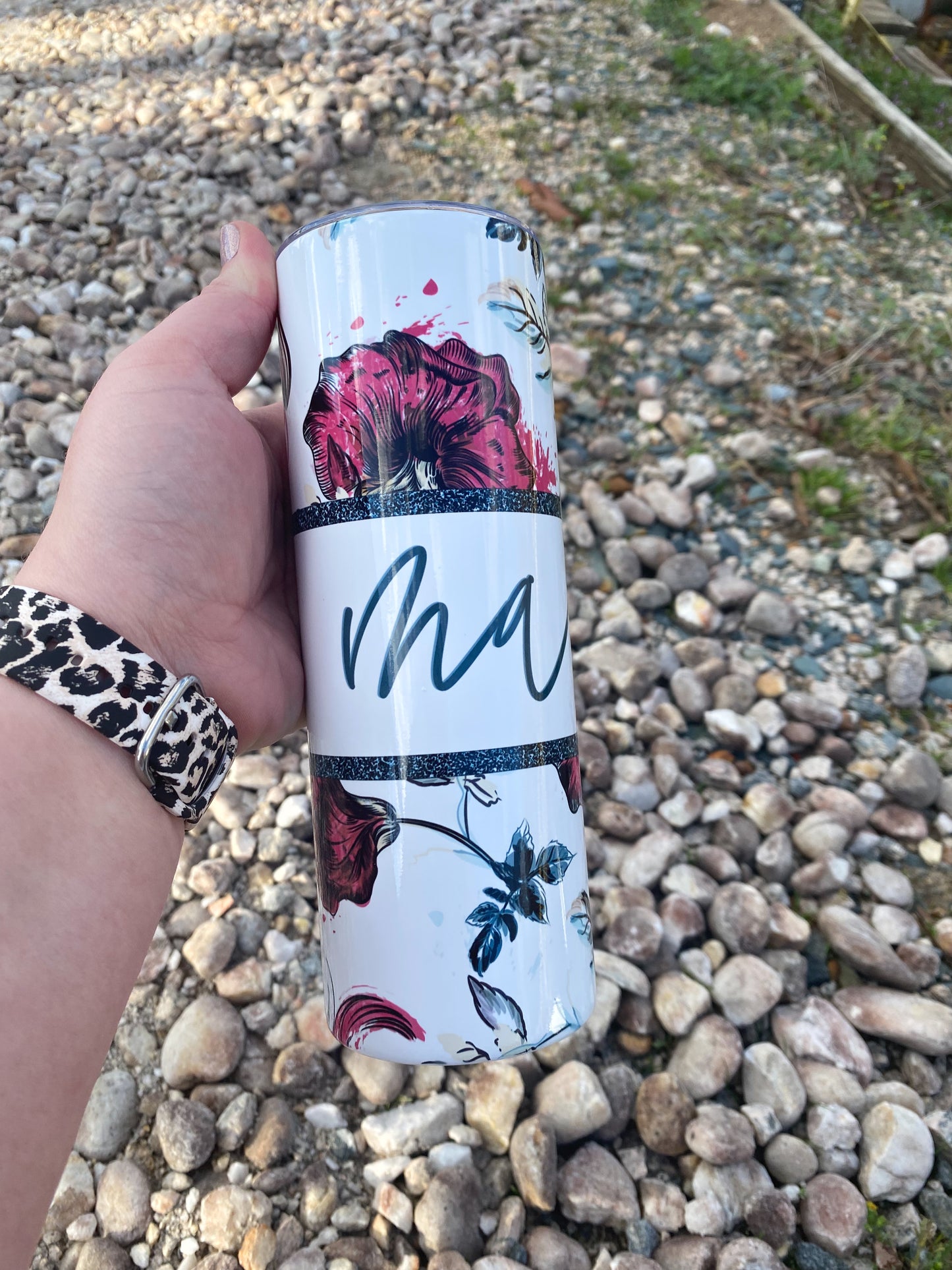 Mama Floral Print Tumbler