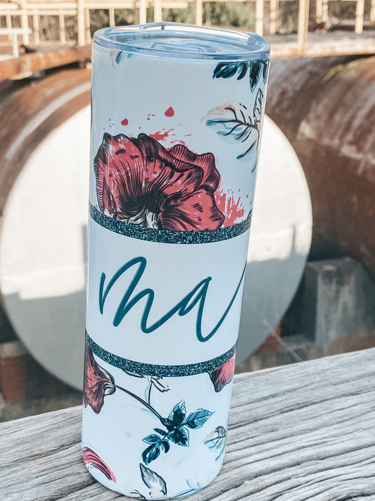 Mama Floral Print Tumbler