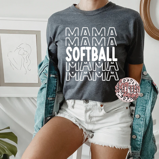 Stacked Softball Mama Tee